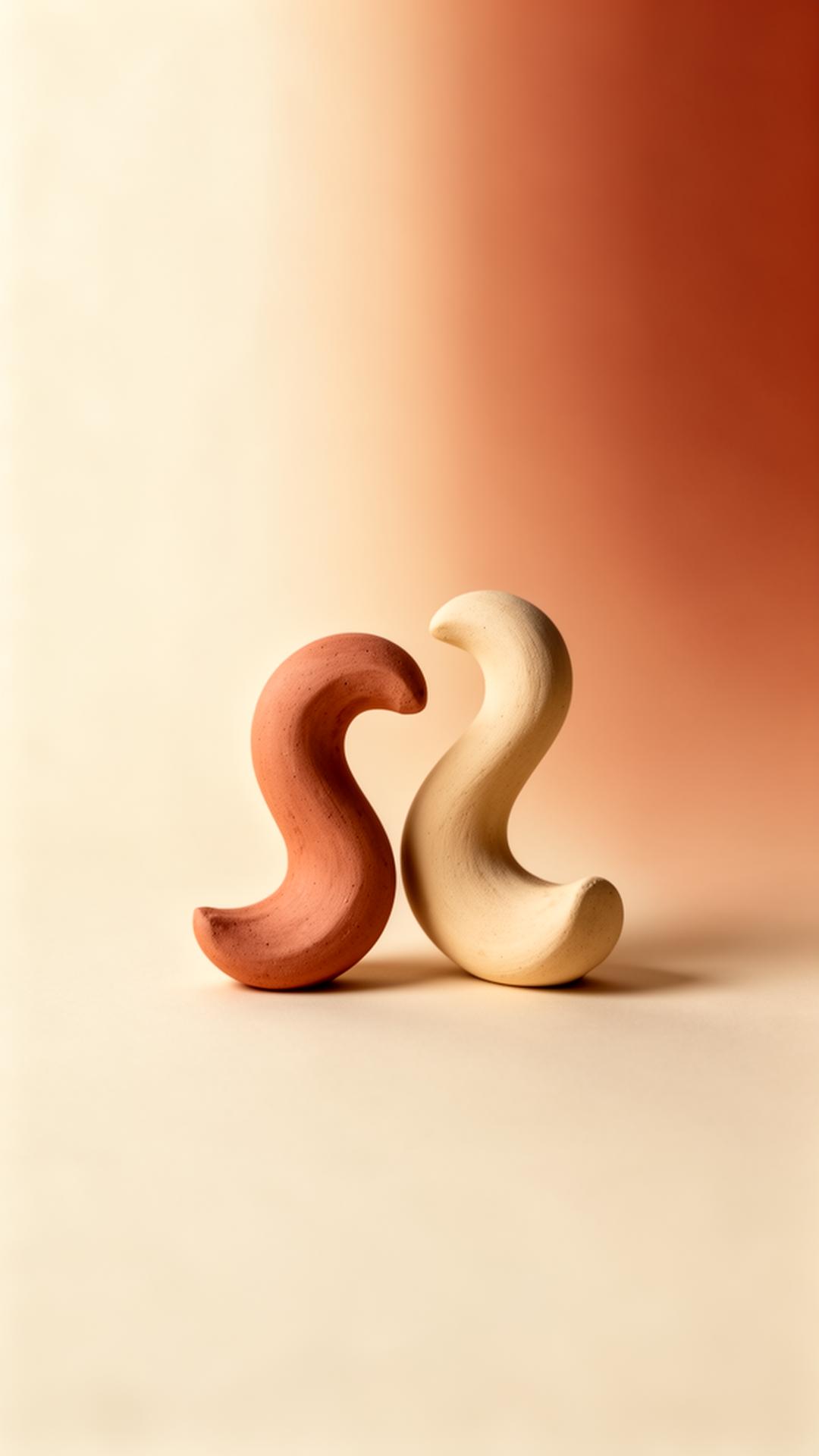 Two soft forms gently in conversation